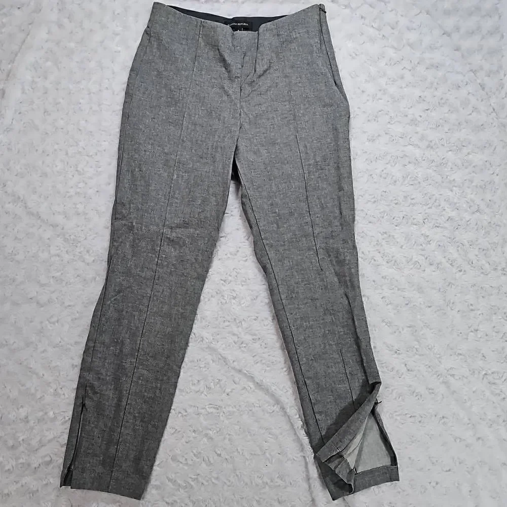 Banana Republic Stretch Ankle Devon Sloan Professional Black and White Pant Wome